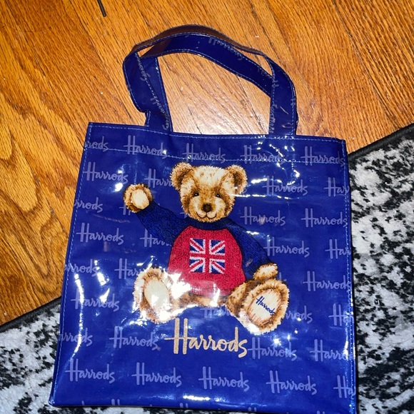 Harrods Black Bag/Blue Bear 🐻 Tote - Picture 2 of 3